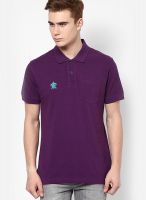 Turtle Purple Solid Polo T-Shirts