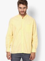 Turtle Solid Yellow Slim Fit Casual Shirt