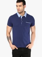 United Colors of Benetton Blue Solid Polo T-Shirts