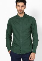 United Colors of Benetton Green Linen Casual Shirt