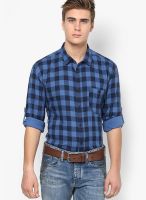 VOI Navy Blue Casual Shirt