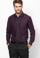 V Dot Purple Slim Fit Formal Shirt