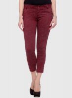 Xblues Maroon Printed Jeans