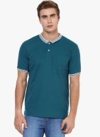 Yepme Blue Solid Polo T-Shirt