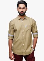 Yepme Brown Solid Regular Fit Casual Shirt