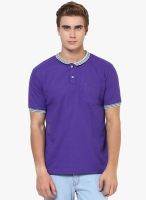 Yepme Purple Solid Polo T-Shirt