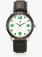 Yepme White/Black Leatherette Analog Watch