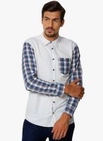 Yepme White Striped Slim Fit Casual Shirt