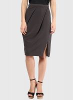 Zalora Grey Flared Skirt