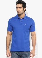 Allen Solly Blue Solid Polo T-Shirt