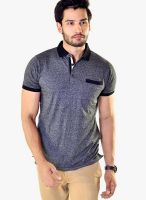 Avoir Envie Grey Milange Printed Polo T-Shirts