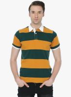 Basics Yellow Striped Polo T-Shirts