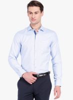 Black Coffee Blue Solid Slim Fit Formal Shirt