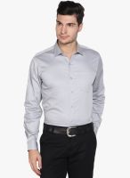 Black Coffee Light Grey Slim Fit Formal Shirt