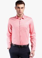 Black Coffee Peach Solid Slim Fit Formal Shirt