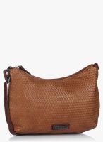 Caprese Lydia Large Tan/Dark Brown Sling Bag