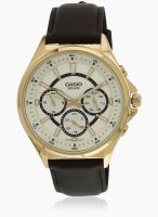 Casio Enticer Men's Mtp-E303gl-9Avdf (A964) Brown/White-Gold Analog Watch