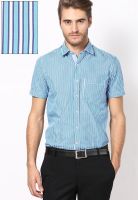 Code by Lifestyle Aqua Blue Slim Fit Formal Shirt