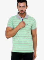 Crimsoune Club Green Striped Polo T-Shirts