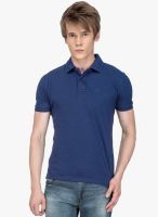 DERBY JEANS COMMUNITY Blue Solid Polo T-Shirt