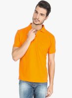 DERBY JEANS COMMUNITY Orange Solid Polo T-Shirt