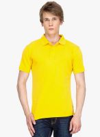 DERBY JEANS COMMUNITY Yellow Solid Polo T-Shirt