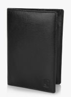 Da Milano Black Leather Passport Case Wallet