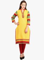 Dees by Dashmesh Yellow Printed Kurta