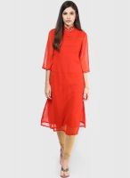 G Red Solid Kurta