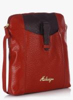 Hidesign Red/Aubergine Leather Crossbody Bag