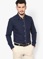 I Know Solid Navy Blue Casual Shirt