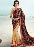 Indian Women By Bahubali Black Embroidered Saree