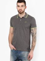 Jack & Jones Grey Printed Polo T-Shirts