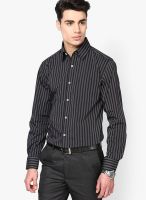 Jogur Black Striped Slim Fit Formal Shirt