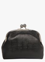 Justanned Black Leather Clutch