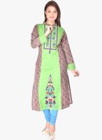 Kurti'S Green Printed Kurtis