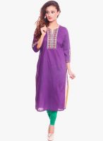 Kurti'S Purple Solid Kurtis