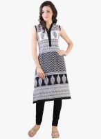 Libas White Printed Kurta