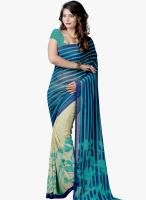 Lookslady Beige Printed Saree