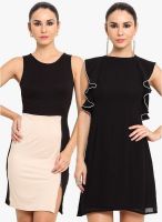 MSMB Pack Of 2 Multicoloured Solid Bodycon Dress