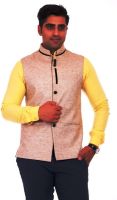 M S Creation Sleeveless Self Design Men's Jacket