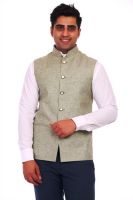 M S Creation Sleeveless Self Design Men's Jacket