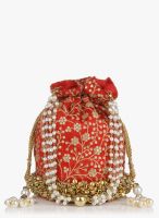 Molcha Red/Golden Embroidered Party Wear Ethnic Potli