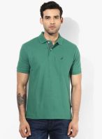 Nautica Green Solid Polo T-Shirt