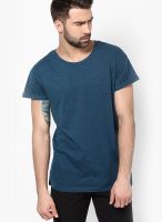 New Look Blue Solid Round Neck T-Shirt