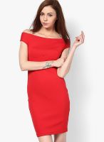 New Look Red Colored Solid Bodycon Dress