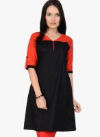 Pannkh Black Solid Kurtis