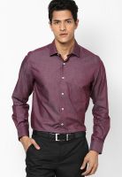 Peter England Brown Striped Slim Fit Formal Shirt