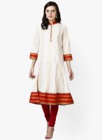 Prakhya White Printed Kurtas