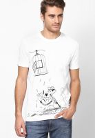 Puma White Printed Round Neck T-Shirts